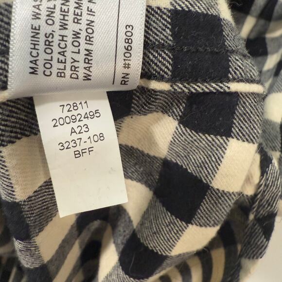 Duluth Trading Co Women's Free Swingin' Flannel Shirtdress Plaid Black Cream L - Picture 7 of 10